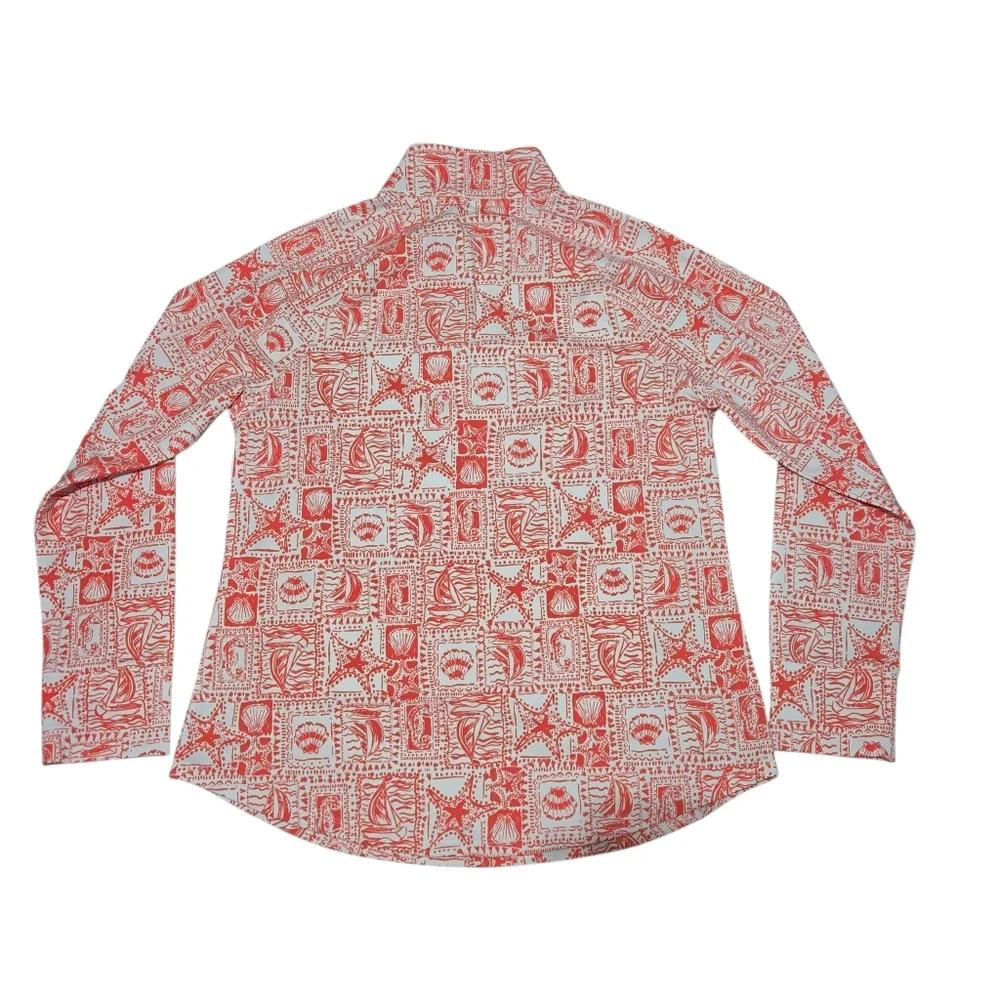 SOLD Lilly Pulitzer NWT UPF 50+ Skipper Popover Mizner Red Seaside Harbour - Picture 6 of 11